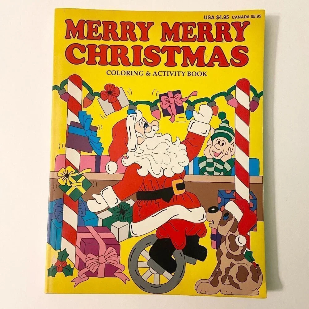 Vintage 1994 Paradise Press Merry Merry Christmas Coloring and Activity Book